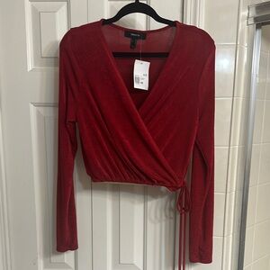 Red Wrap Top